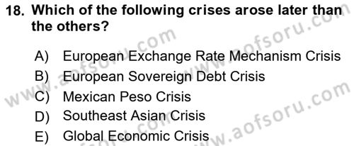 Turkish Economy Dersi 2020 - 2021 Yılı Yaz Okulu Sınav Soruları 18. Soru