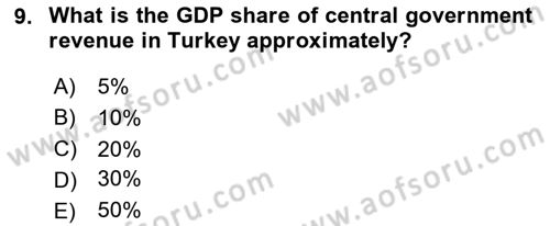 Turkish Economy Dersi 2020 - 2021 Yılı Yaz Okulu Sınav Soruları 9. Soru