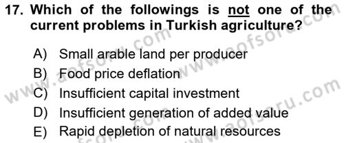 Turkish Economy Dersi 2021 - 2022 Yılı (Vize) Ara Sınav Soruları 17. Soru