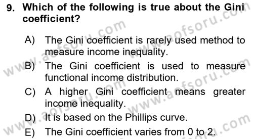 Turkish Economy Dersi 2021 - 2022 Yılı (Vize) Ara Sınav Soruları 9. Soru