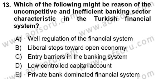 Turkish Economy Dersi 2021 - 2022 Yılı (Final) Dönem Sonu Sınav Soruları 13. Soru
