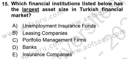 Turkish Economy Dersi 2021 - 2022 Yılı (Final) Dönem Sonu Sınav Soruları 15. Soru