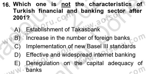 Turkish Economy Dersi 2021 - 2022 Yılı (Final) Dönem Sonu Sınav Soruları 16. Soru