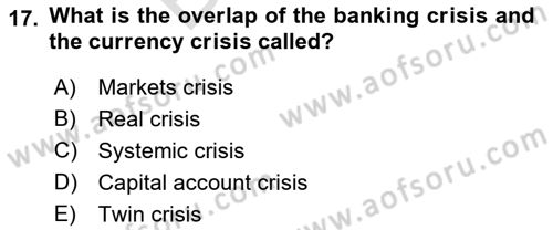 Turkish Economy Dersi 2021 - 2022 Yılı (Final) Dönem Sonu Sınav Soruları 17. Soru
