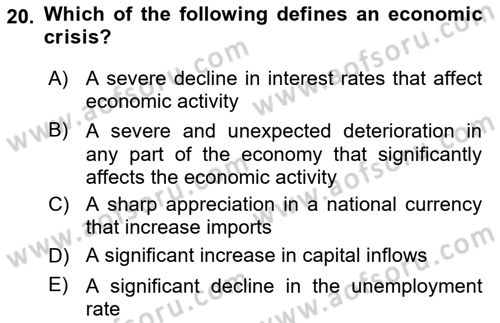 Turkish Economy Dersi 2021 - 2022 Yılı (Final) Dönem Sonu Sınav Soruları 20. Soru