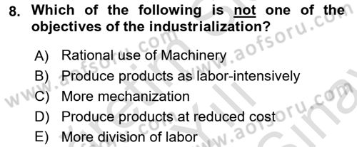 Turkish Economy Dersi 2021 - 2022 Yılı (Final) Dönem Sonu Sınav Soruları 8. Soru