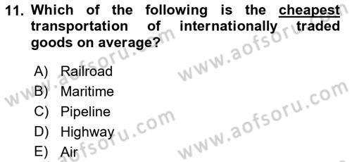 Turkish Economy Dersi 2021 - 2022 Yılı Yaz Okulu Sınav Soruları 11. Soru