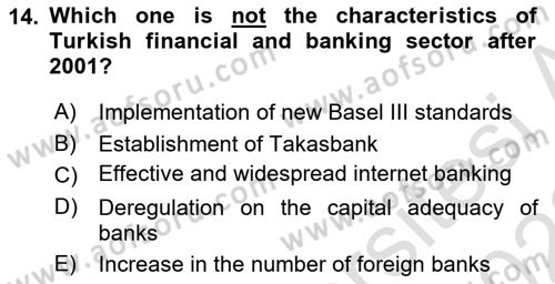 Turkish Economy Dersi 2021 - 2022 Yılı Yaz Okulu Sınav Soruları 14. Soru