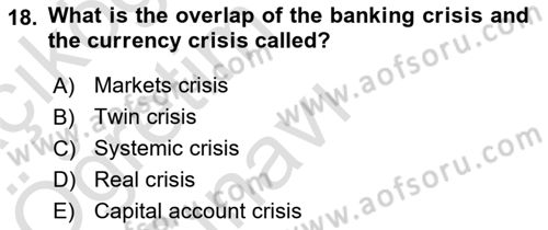 Turkish Economy Dersi 2021 - 2022 Yılı Yaz Okulu Sınav Soruları 18. Soru