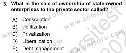 Turkish Economy Dersi 2021 - 2022 Yılı Yaz Okulu Sınav Soruları 3. Soru