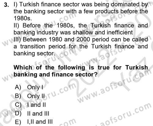Turkish Economy Dersi 2022 - 2023 Yılı Yaz Okulu Sınav Soruları 3. Soru