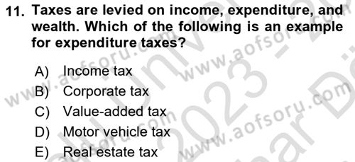 Turkish Economy Dersi 2023 - 2024 Yılı (Vize) Ara Sınav Soruları 11. Soru
