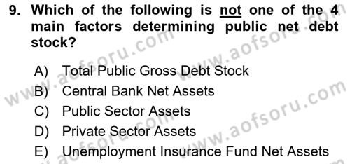 Turkish Economy Dersi 2023 - 2024 Yılı (Vize) Ara Sınav Soruları 9. Soru