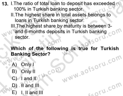 Turkish Economy Dersi 2023 - 2024 Yılı (Final) Dönem Sonu Sınav Soruları 13. Soru