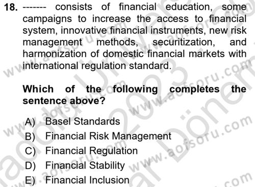 Turkish Economy Dersi 2023 - 2024 Yılı (Final) Dönem Sonu Sınav Soruları 18. Soru