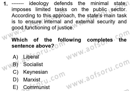 Turkish Economy Dersi 2023 - 2024 Yılı Yaz Okulu Sınav Soruları 1. Soru