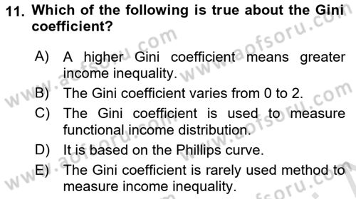 Turkish Economy Dersi 2024 - 2025 Yılı (Vize) Ara Sınav Soruları 11. Soru