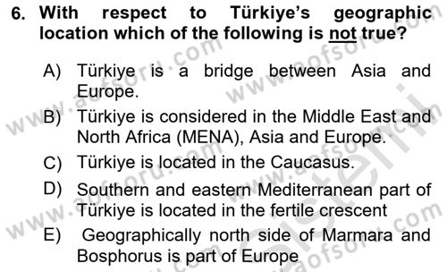 Turkish Economy Dersi 2024 - 2025 Yılı (Vize) Ara Sınav Soruları 6. Soru