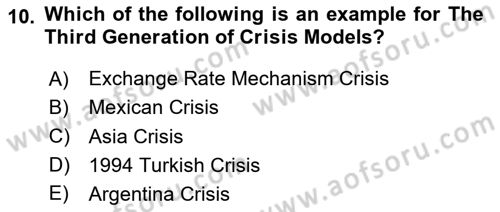 Turkish Economy Dersi 2024 - 2025 Yılı (Final) Dönem Sonu Sınav Soruları 10. Soru