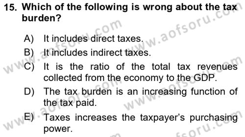 Turkish Economy Dersi 2024 - 2025 Yılı (Final) Dönem Sonu Sınav Soruları 15. Soru