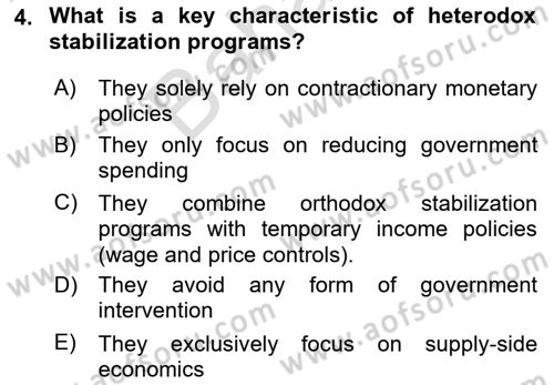 Turkish Economy Dersi 2024 - 2025 Yılı (Final) Dönem Sonu Sınav Soruları 4. Soru