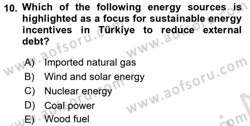 Turkish Economy Dersi 2025 - 2026 Yılı (Final) Dönem Sonu Sınav Soruları 10. Soru