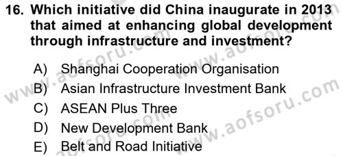 The European Union and Global Politics Dersi 2023 - 2024 Yılı (Final) Dönem Sonu Sınav Soruları 16. Soru