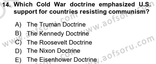 The European Union and Global Politics Dersi 2023 - 2024 Yılı Yaz Okulu Sınav Soruları 14. Soru