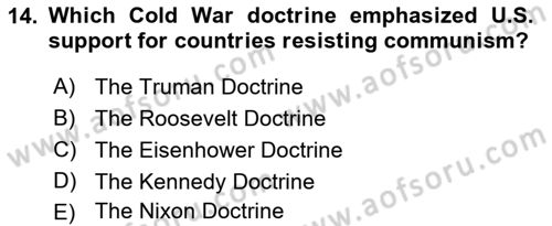 The European Union and Global Politics Dersi 2024 - 2025 Yılı Yaz Okulu Sınav Soruları 14. Soru