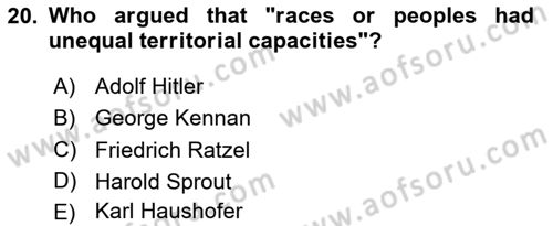 The Balkans Dersi 2020 - 2021 Yılı Yaz Okulu Sınav Soruları 20. Soru