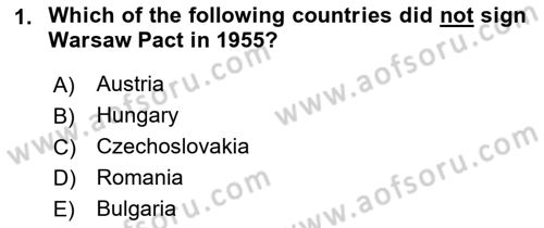The Balkans Dersi 2021 - 2022 Yılı (Vize) Ara Sınav Soruları 1. Soru