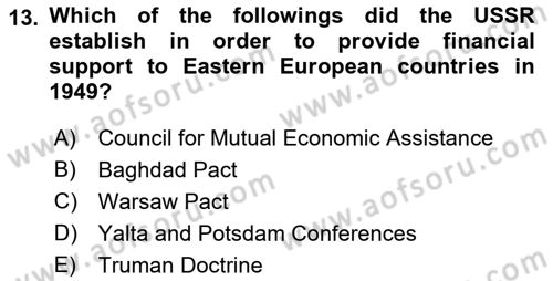 The Balkans Dersi 2021 - 2022 Yılı (Vize) Ara Sınav Soruları 13. Soru