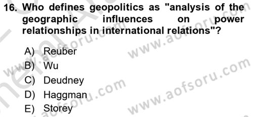 The Balkans Dersi 2021 - 2022 Yılı (Vize) Ara Sınav Soruları 16. Soru