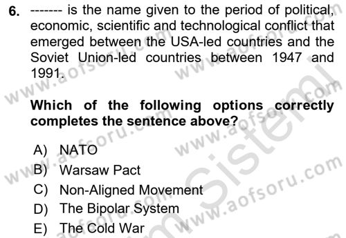 The Balkans Dersi 2021 - 2022 Yılı (Vize) Ara Sınav Soruları 6. Soru