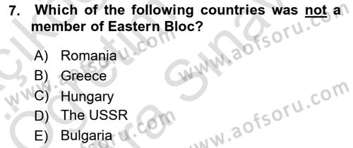 The Balkans Dersi 2021 - 2022 Yılı (Vize) Ara Sınav Soruları 7. Soru