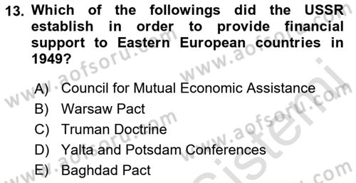 The Balkans Dersi 2021 - 2022 Yılı Yaz Okulu Sınav Soruları 13. Soru