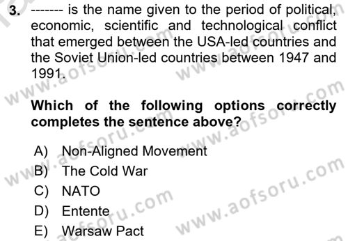 The Balkans Dersi 2021 - 2022 Yılı Yaz Okulu Sınav Soruları 3. Soru