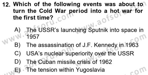 The Balkans Dersi 2022 - 2023 Yılı Yaz Okulu Sınav Soruları 12. Soru