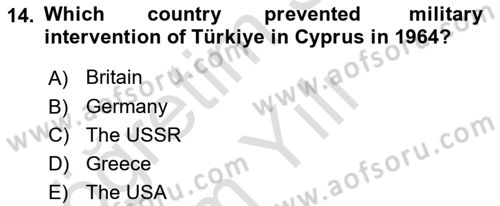 The Balkans Dersi 2022 - 2023 Yılı Yaz Okulu Sınav Soruları 14. Soru