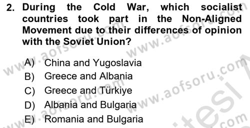 The Balkans Dersi 2023 - 2024 Yılı (Vize) Ara Sınav Soruları 2. Soru