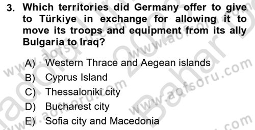 The Balkans Dersi 2023 - 2024 Yılı (Vize) Ara Sınav Soruları 3. Soru