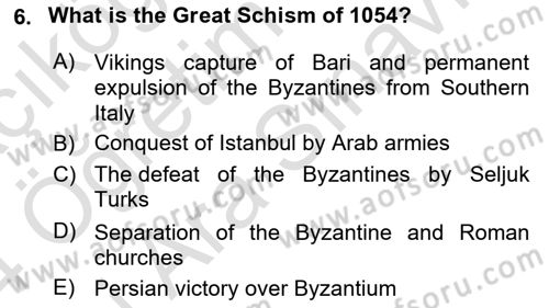 The Balkans Dersi 2023 - 2024 Yılı (Vize) Ara Sınav Soruları 6. Soru