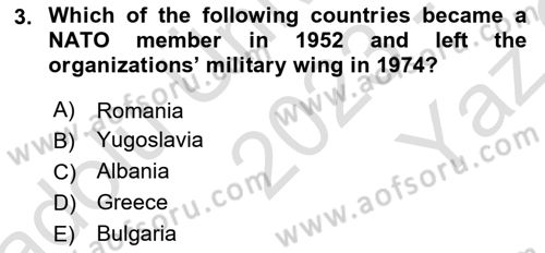 The Balkans Dersi 2023 - 2024 Yılı Yaz Okulu Sınav Soruları 3. Soru