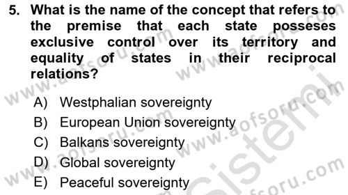 The Balkans Dersi 2023 - 2024 Yılı Yaz Okulu Sınav Soruları 5. Soru