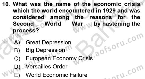 The Balkans Dersi 2024 - 2025 Yılı (Vize) Ara Sınav Soruları 10. Soru