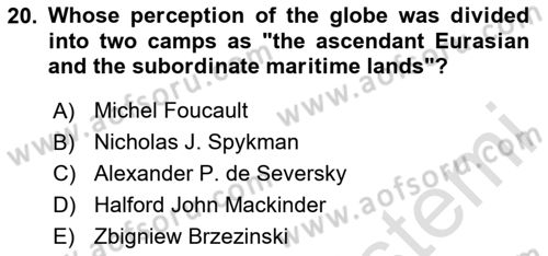The Balkans Dersi 2024 - 2025 Yılı (Vize) Ara Sınav Soruları 20. Soru