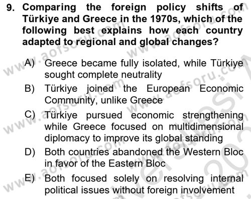 The Balkans Dersi 2024 - 2025 Yılı (Vize) Ara Sınav Soruları 9. Soru