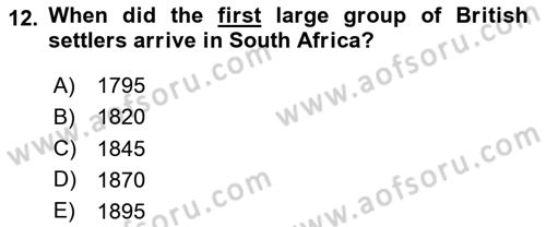 Global South And Emerging Powers Dersi 2020 - 2021 Yılı Yaz Okulu Sınav Soruları 12. Soru