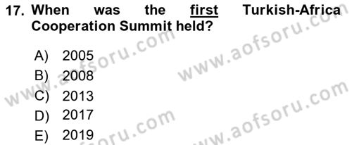 Global South And Emerging Powers Dersi 2020 - 2021 Yılı Yaz Okulu Sınav Soruları 17. Soru