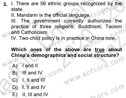 Global South And Emerging Powers Dersi 2020 - 2021 Yılı Yaz Okulu Sınav Soruları 3. Soru